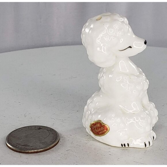Bone China Japan White Poodle Shaker Salt Pepper Single - Picture 2 of 6